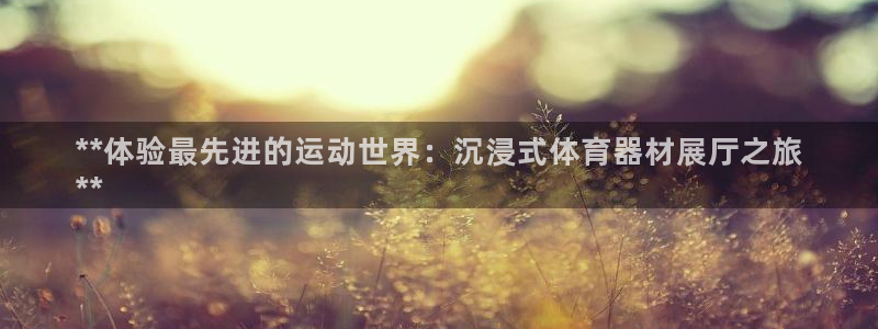 凯时kb88公司简介：**体验最先进的运动世界：沉浸