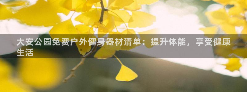 尊龙得过奥斯卡吗：大安公园免费户外健身器材清单：提升